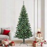 Sapin de Noël artificiel pré-éclairé Vert 210 cm PVC et métal 542082542082