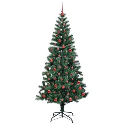 Sapin de Noël artificiel pré-éclairé Vert 210 cm PVC et métal 542100542100