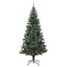 Sapin de Noël artificiel pré-éclairé Vert 210 cm PVC et métal 542100542100