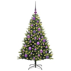 Arbre de Noël artificiel à charnières 150 LED Vert 120 cm 542130542130