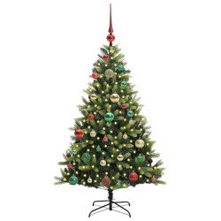 Arbre de Noël artificiel à charnières 150 LED Vert 120 cm 542132542132