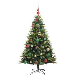 Arbre de Noël artificiel à charnières 150 LED Vert 120 cm 542132542132