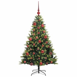 Arbre de Noël artificiel à charnières 150 LED Vert 150 cm 542133542133