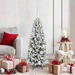 Sapin de Noël artificiel avec 150 LED avec support Blanc 120 cm 542135542135