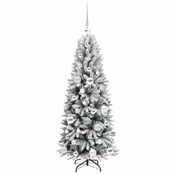Sapin de Noël artificiel avec 150 LED avec support Blanc 120 cm 542135542135
