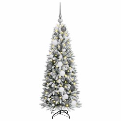 Sapin de Noël artificiel avec 150 LED avec support Blanc 120 cm 542140542140