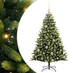 Arbre de Noël artificiel à charnières 150 LED Vert 120 cm 542142542142