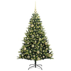 Arbre de Noël artificiel à charnières 150 LED Vert 120 cm 542142542142