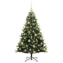 Arbre de Noël artificiel à charnières 150 LED Vert 120 cm 542142542142