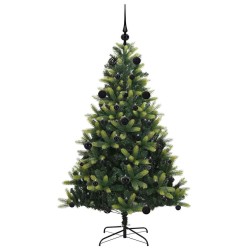 Arbre de Noël artificiel à charnières 150 LED Vert 150 cm 542143542143