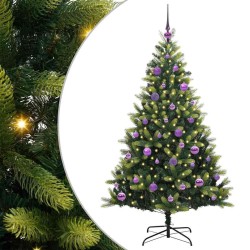 Arbre de Noël artificiel à charnières 150 LED Vert 150 cm 542147542147