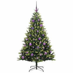 Arbre de Noël artificiel à charnières 150 LED Vert 150 cm 542147542147