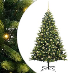 Arbre de Noël artificiel à charnières 150 LED Vert 150 cm 542149542149