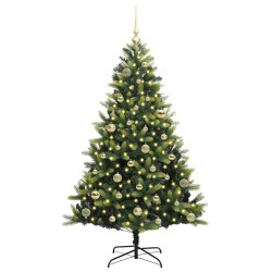 Arbre de Noël artificiel à charnières 150 LED Vert 150 cm 542149542149