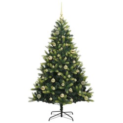 Arbre de Noël artificiel à charnières 150 LED Vert 150 cm 542149542149