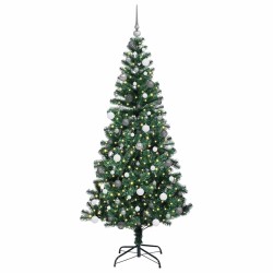 Sapin de Noël artificiel pré-éclairé Vert 210 cm PVC et métal 542156542156