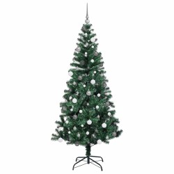 Sapin de Noël artificiel pré-éclairé Vert 210 cm PVC et métal 542156542156