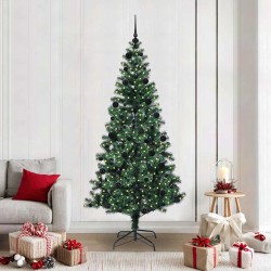 Sapin de Noël artificiel pré-éclairé Vert 210 cm PVC et métal 542157542157