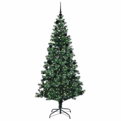 Sapin de Noël artificiel pré-éclairé Vert 210 cm PVC et métal 542157542157
