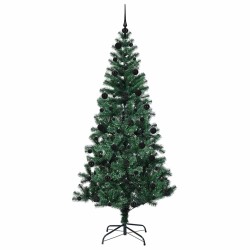 Sapin de Noël artificiel pré-éclairé Vert 210 cm PVC et métal 542157542157