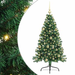Sapin de Noël artificiel pré-éclairé Vert 150 cm PVC 542158542158