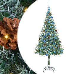 Sapin de Noël artificiel avec 300 LED Vert 180 cm PVC et Acier 542159542159