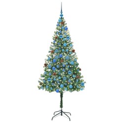 Sapin de Noël artificiel avec 300 LED Vert 180 cm PVC et Acier 542159542159