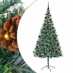 Sapin de Noël artificiel avec 300 LED Vert 210 cm PVC et Acier 542160542160