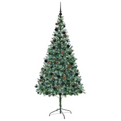Sapin de Noël artificiel avec 300 LED Vert 210 cm PVC et Acier 542160542160