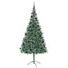 Sapin de Noël artificiel avec 300 LED Vert 210 cm PVC et Acier 542160542160