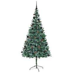 Sapin de Noël artificiel avec 300 LED Vert 210 cm PVC et Acier 542160542160