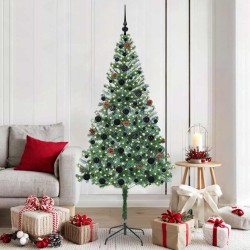 Sapin de Noël artificiel avec 300 LED Vert 180 cm PVC et Acier 542161542161