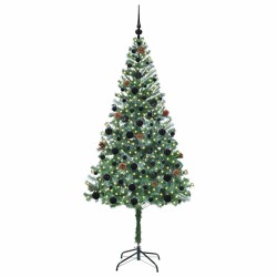 Sapin de Noël artificiel avec 300 LED Vert 180 cm PVC et Acier 542161542161