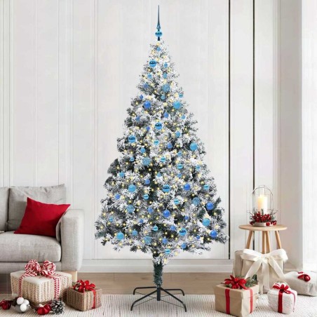 Sapin de Noël artificiel Blanc 240 cm PVC, Acier et Plastique 542164542164