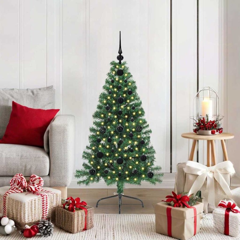 Sapin de Noël artificiel pré-éclairé Vert 120 cm PVC 542166542166