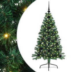 Sapin de Noël artificiel pré-éclairé Vert 120 cm PVC 542166542166