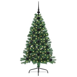 Sapin de Noël artificiel pré-éclairé Vert 120 cm PVC 542166542166