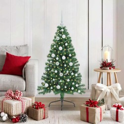 Sapin de Noël artificiel pré-éclairé Vert 120 cm PVC 542168542168