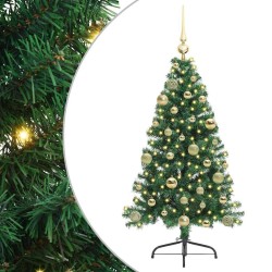 Sapin de Noël artificiel pré-éclairé Vert 120 cm PVC 542169542169