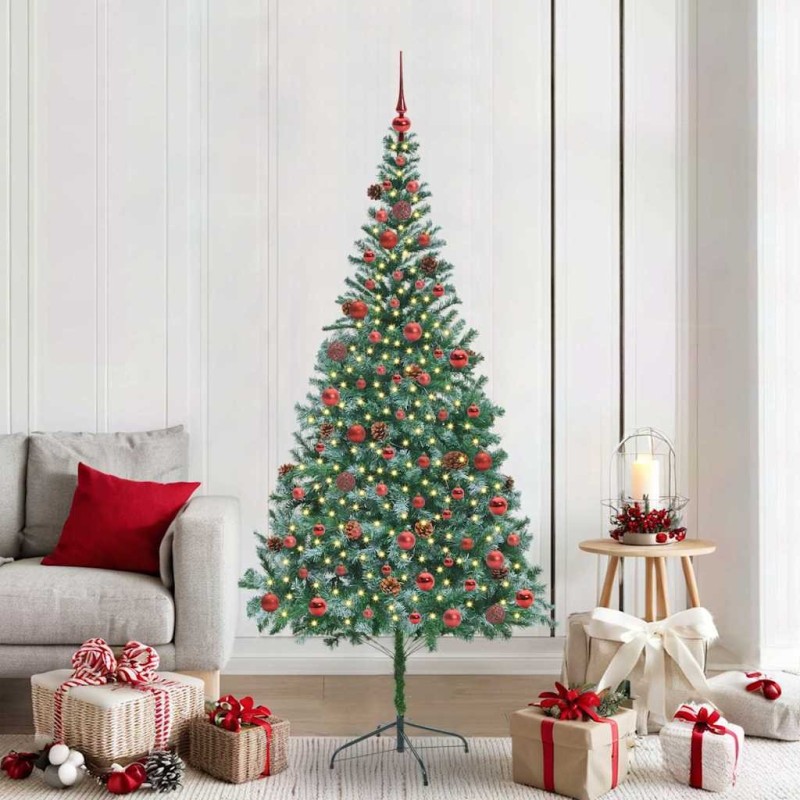 Sapin de Noël artificiel avec 300 LED Vert 210 cm PVC et Acier 542170542170