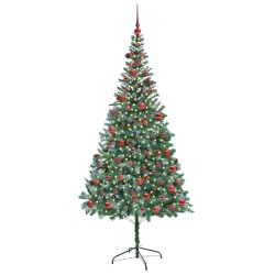 Sapin de Noël artificiel avec 300 LED Vert 210 cm PVC et Acier 542170542170
