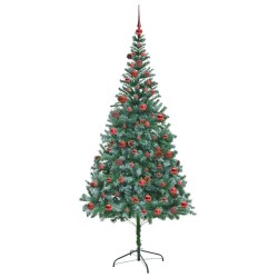 Sapin de Noël artificiel avec 300 LED Vert 210 cm PVC et Acier 542170542170