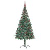 Sapin de Noël artificiel avec 300 LED Vert 210 cm PVC et Acier 542170542170