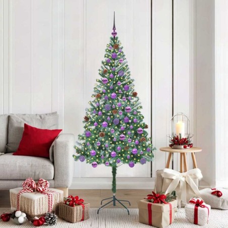 Sapin de Noël artificiel avec 300 LED Vert 180 cm PVC et Acier 542171542171