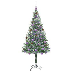 Sapin de Noël artificiel avec 300 LED Vert 180 cm PVC et Acier 542171542171