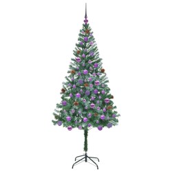 Sapin de Noël artificiel avec 300 LED Vert 180 cm PVC et Acier 542171542171