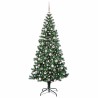 Sapin de Noël artificiel pré-éclairé Vert 210 cm PVC et métal 542172542172