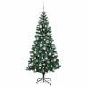 Sapin de Noël artificiel pré-éclairé Vert 210 cm PVC et métal 542172542172