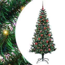 Sapin de Noël artificiel pré-éclairé Vert 150 cm PVC et métal 542173542173