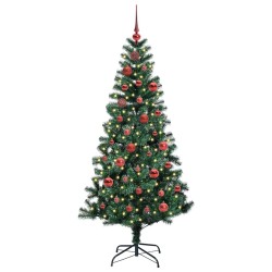 Sapin de Noël artificiel pré-éclairé Vert 150 cm PVC et métal 542173542173